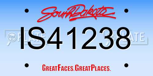 IS41238 South Dakota License Plate