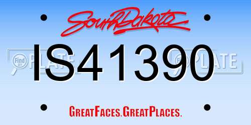 IS41390 South Dakota License Plate