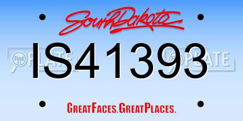 IS41393 South Dakota License Plate