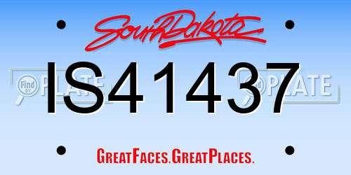 IS41437 South Dakota License Plate