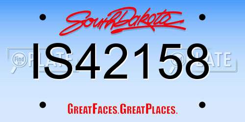 IS42158 South Dakota License Plate