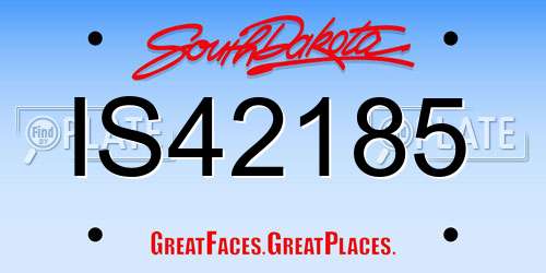 IS42185 South Dakota License Plate