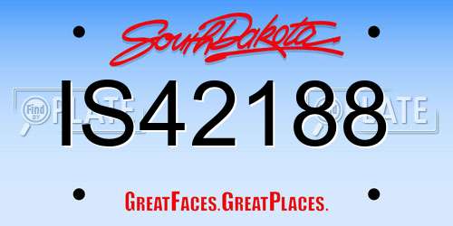 IS42188 South Dakota License Plate
