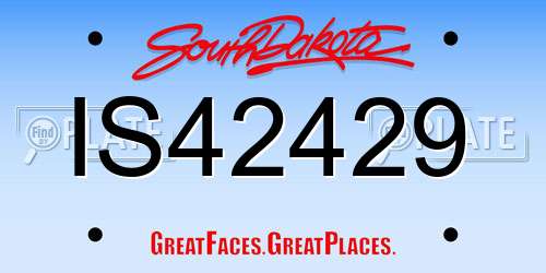 IS42429 South Dakota License Plate