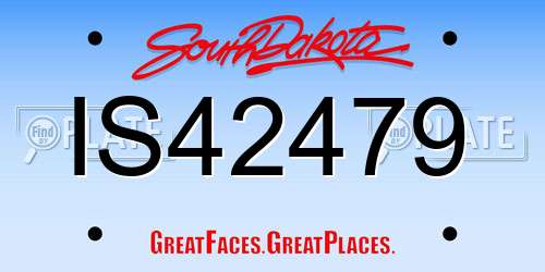 IS42479 South Dakota License Plate