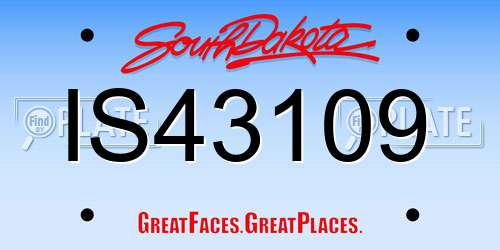 IS43109 South Dakota License Plate