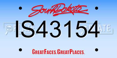 IS43154 South Dakota License Plate