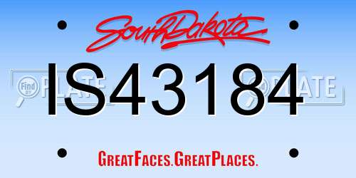 IS43184 South Dakota License Plate
