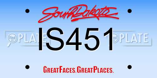 IS451 South Dakota License Plate