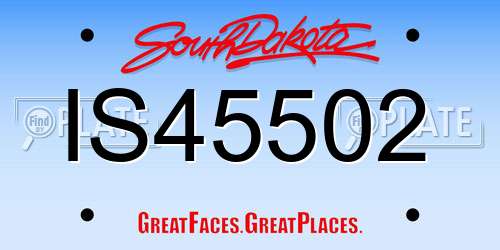 IS45502 South Dakota License Plate