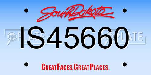 IS45660 South Dakota License Plate