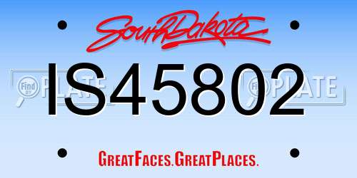 IS45802 South Dakota License Plate