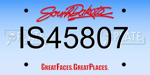 IS45807 South Dakota License Plate
