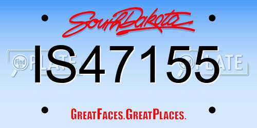 IS47155 South Dakota License Plate