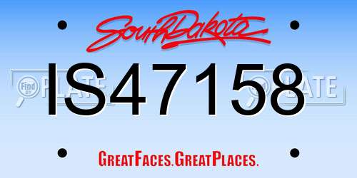 IS47158 South Dakota License Plate