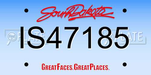 IS47185 South Dakota License Plate