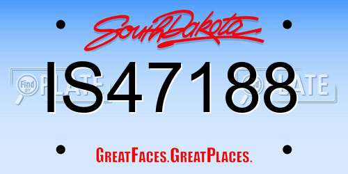 IS47188 South Dakota License Plate