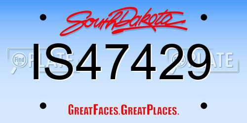 IS47429 South Dakota License Plate