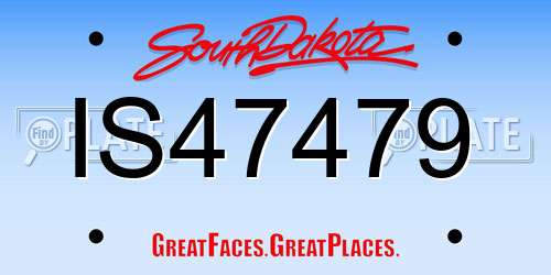 IS47479 South Dakota License Plate