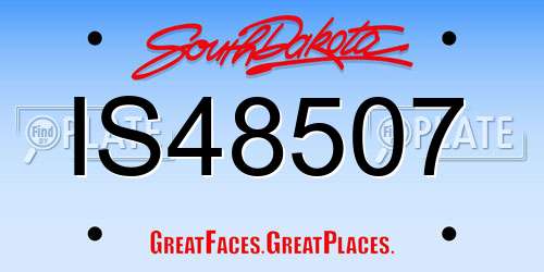 IS48507 South Dakota License Plate