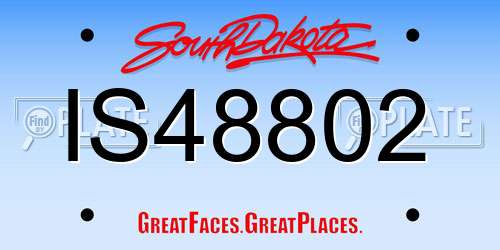 IS48802 South Dakota License Plate