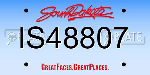 IS48807 South Dakota License Plate