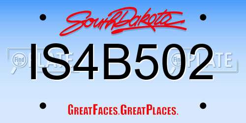 IS4B502 South Dakota License Plate