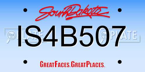 IS4B507 South Dakota License Plate