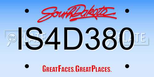 IS4D380 South Dakota License Plate