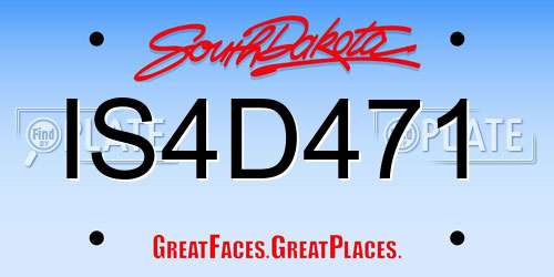 IS4D471 South Dakota License Plate