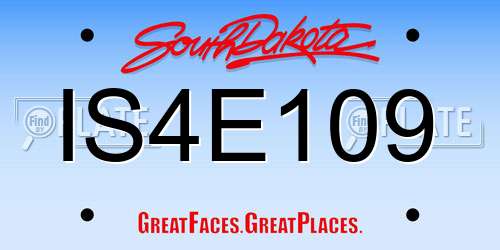 IS4E109 South Dakota License Plate