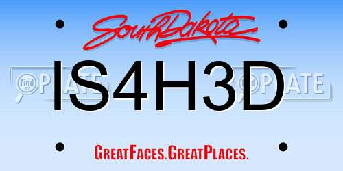 IS4H3D South Dakota License Plate