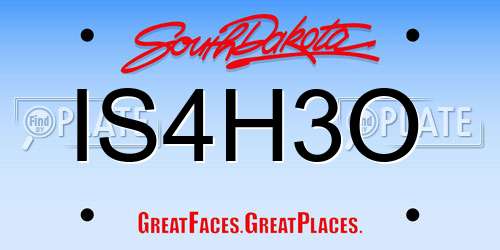 IS4H3O South Dakota License Plate
