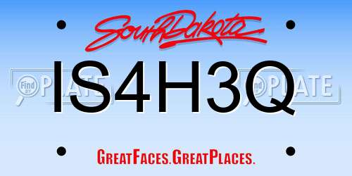 IS4H3Q South Dakota License Plate