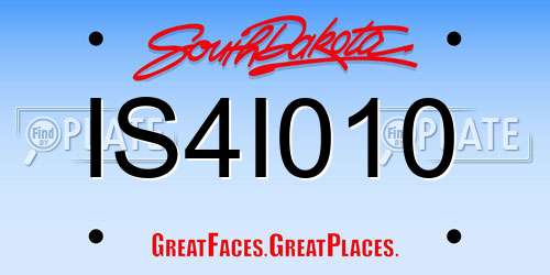 IS4I010 South Dakota License Plate