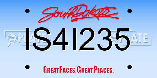 IS4I235 South Dakota License Plate