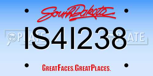 IS4I238 South Dakota License Plate