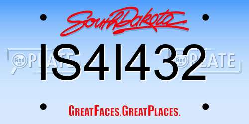 IS4I432 South Dakota License Plate