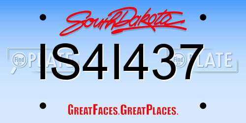 IS4I437 South Dakota License Plate