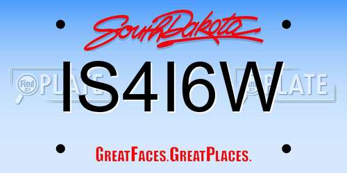 IS4I6W South Dakota License Plate