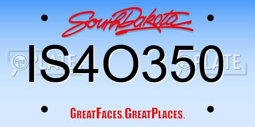 IS4O350 South Dakota License Plate