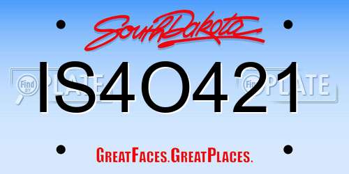 IS4O421 South Dakota License Plate