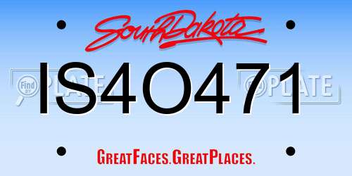 IS4O471 South Dakota License Plate