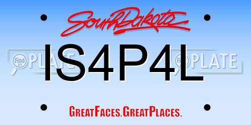 IS4P4L South Dakota License Plate