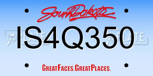 IS4Q350 South Dakota License Plate