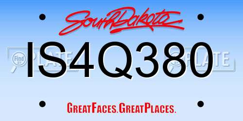 IS4Q380 South Dakota License Plate