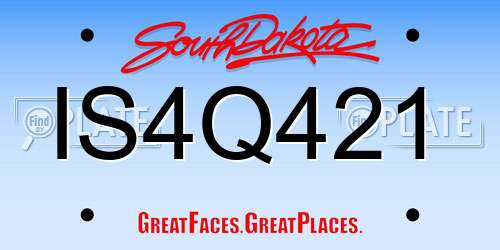 IS4Q421 South Dakota License Plate