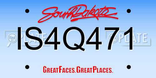 IS4Q471 South Dakota License Plate
