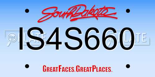 IS4S660 South Dakota License Plate