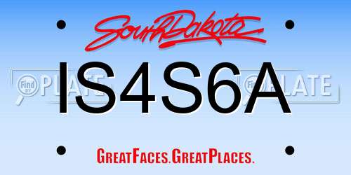 IS4S6A South Dakota License Plate